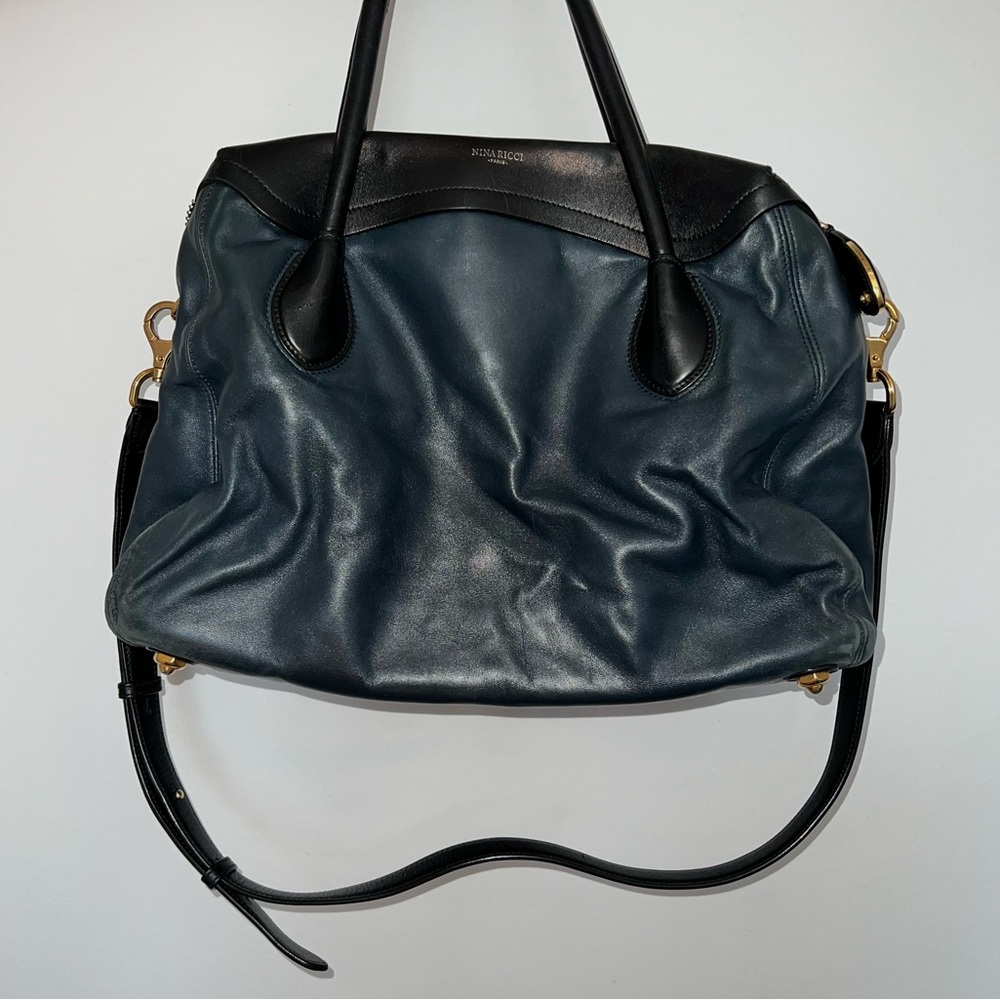 Nina Ricci black and blue leather bag